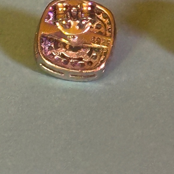 Moissanite One Carat Pink and White Square Studs in Sterling Silver S925 GRACert - Picture 8 of 11